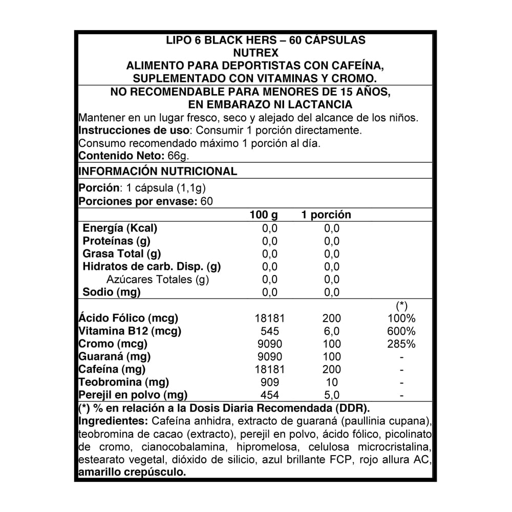 Lipo 6 Black Hers UC (CON RES) - 60 caps - Nutrex