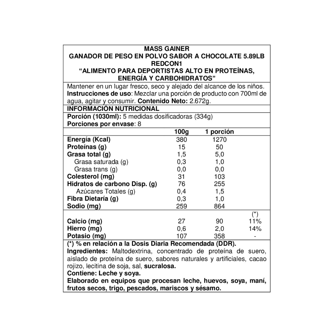 Mass Gainer 6 lbs